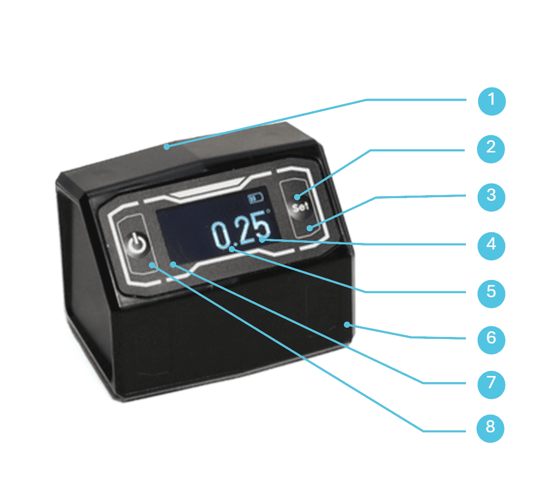 etupWizzard digitaler Camber Sensor mit Display und Nummerierung